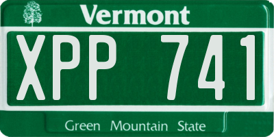 VT license plate XPP741