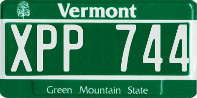 VT license plate XPP744