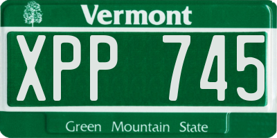 VT license plate XPP745