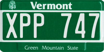 VT license plate XPP747