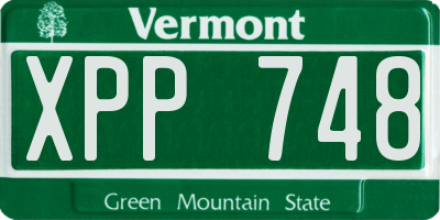 VT license plate XPP748