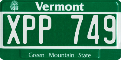 VT license plate XPP749