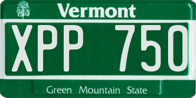 VT license plate XPP750