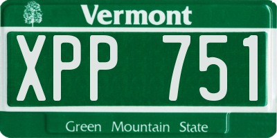 VT license plate XPP751