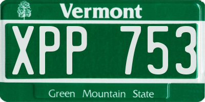 VT license plate XPP753