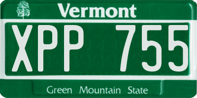 VT license plate XPP755