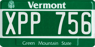 VT license plate XPP756