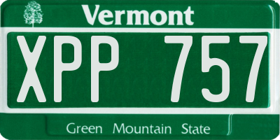 VT license plate XPP757