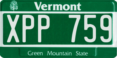 VT license plate XPP759
