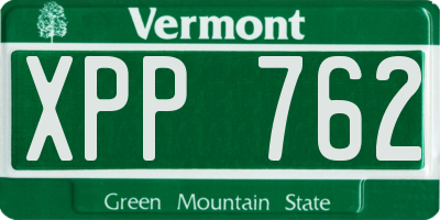 VT license plate XPP762