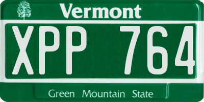 VT license plate XPP764