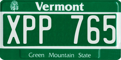 VT license plate XPP765