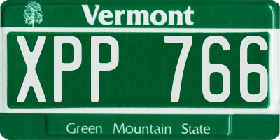 VT license plate XPP766