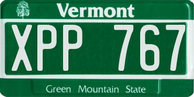 VT license plate XPP767
