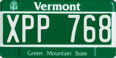 VT license plate XPP768