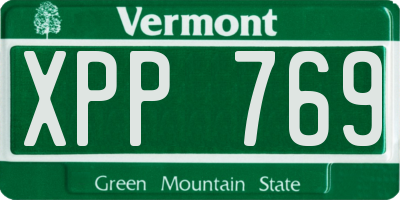 VT license plate XPP769