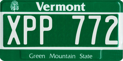 VT license plate XPP772