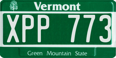 VT license plate XPP773