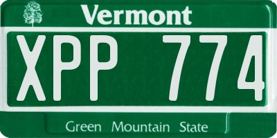 VT license plate XPP774