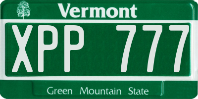 VT license plate XPP777