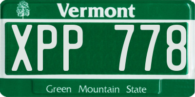 VT license plate XPP778