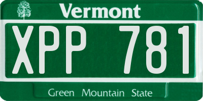 VT license plate XPP781