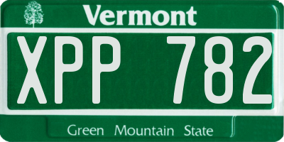 VT license plate XPP782