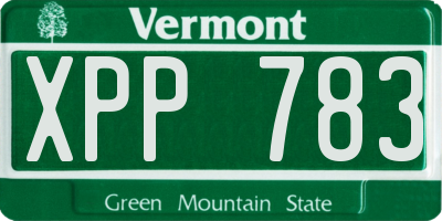 VT license plate XPP783
