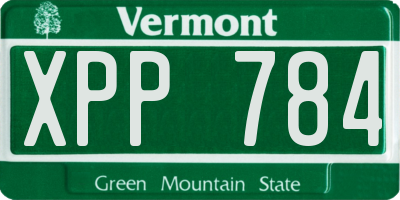 VT license plate XPP784