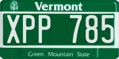 VT license plate XPP785