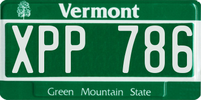 VT license plate XPP786