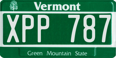 VT license plate XPP787