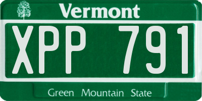 VT license plate XPP791