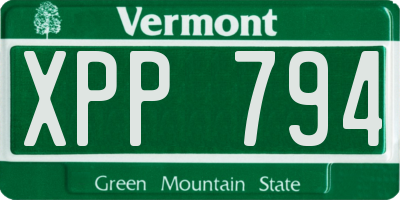 VT license plate XPP794