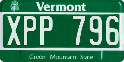 VT license plate XPP796