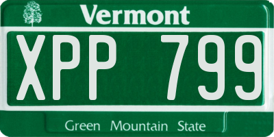 VT license plate XPP799