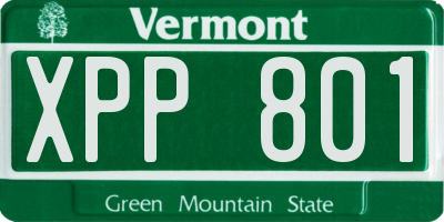 VT license plate XPP801