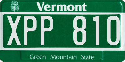 VT license plate XPP810