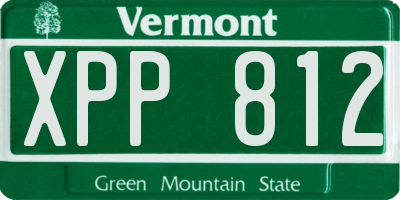 VT license plate XPP812