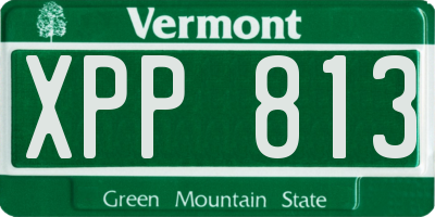 VT license plate XPP813