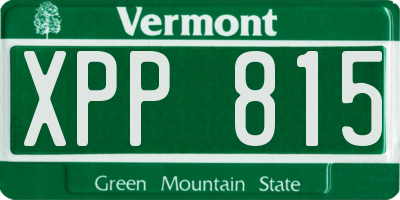 VT license plate XPP815