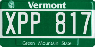 VT license plate XPP817