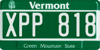 VT license plate XPP818