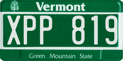 VT license plate XPP819