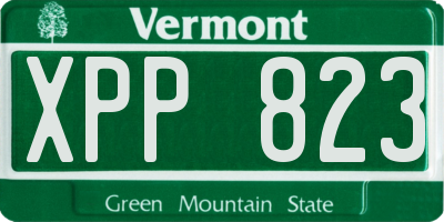 VT license plate XPP823