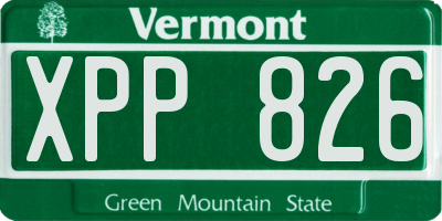 VT license plate XPP826