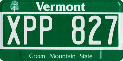 VT license plate XPP827