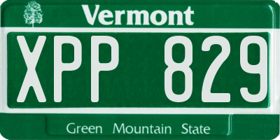 VT license plate XPP829