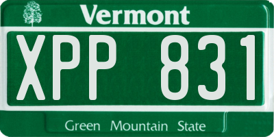 VT license plate XPP831