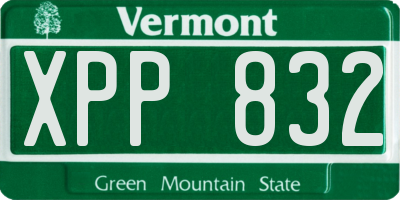 VT license plate XPP832